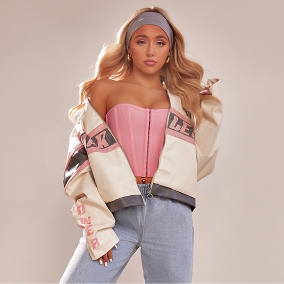 PrettyLittleThing Light Pink Structured Corset Top 💖 Barbiecore Glam | Size 4 - Picture 2 of 11